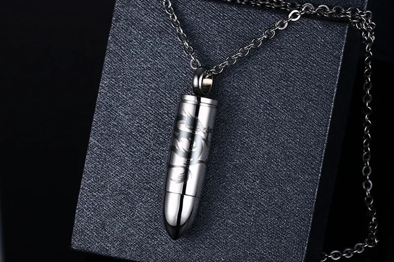 

Fashion 3 Design Dragon Scorpion Skeleton Bullet Necklace Men Charm Necklaces Pendants Jewelry 2017