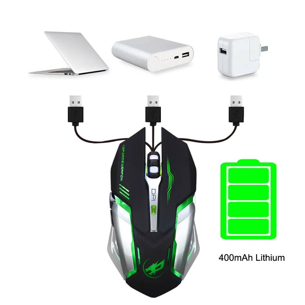 Перезаряжаемая Беспроводная Бесшумная светодиодная подсветка T1 T7 USB оптическая