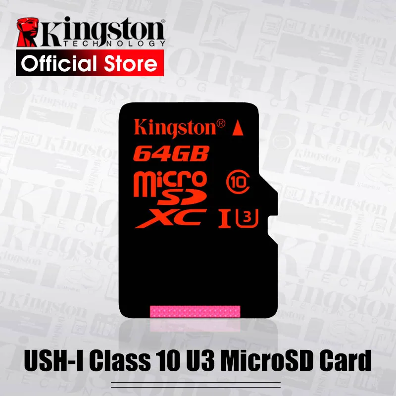 Kingston 128 ГБ Micro SD карты UHS-I U3 карт флеш-памяти 64 ГБ Class 10 100 МБ/с. 32 ГБ TF карты Поддержка HD 3D видео 4k