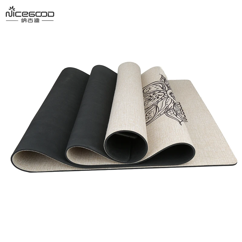 Organic Jute Yoga Mat Skid Resistant 4 5 Mm Thick Natural Rubber