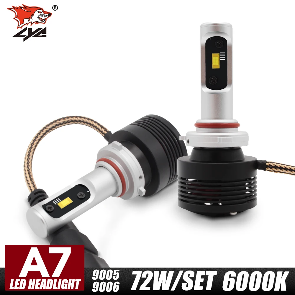 

LYC 9005 HB3 Play & Plug 72W 9200LM /SET LED Car Head Lamp Headlight Kit Lamp Light H1 H7 High Low Beam H7 H11 9005 9006 Bulb