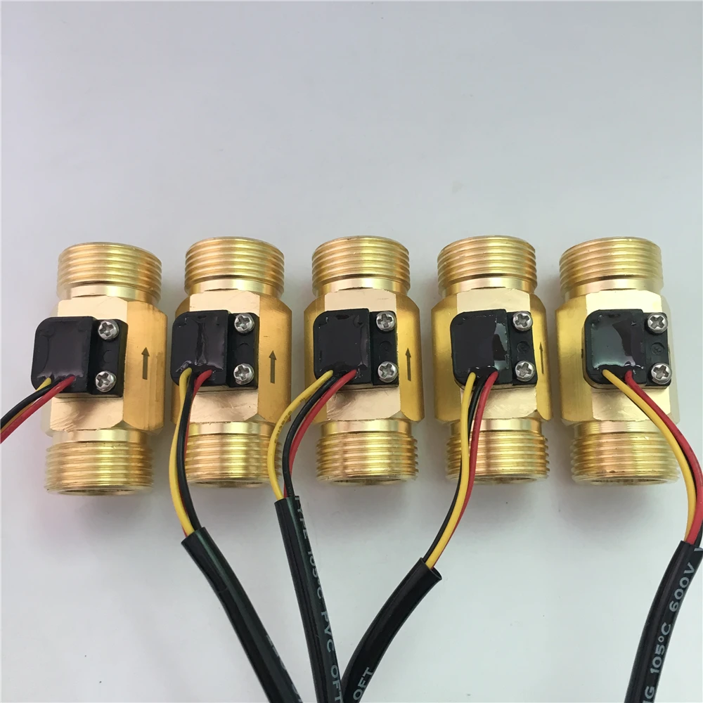 5 шт./лот npn импульсный сигнал воды Латунь зал турбины 3/4 &quotрасходомер|flow sensor|flow meter