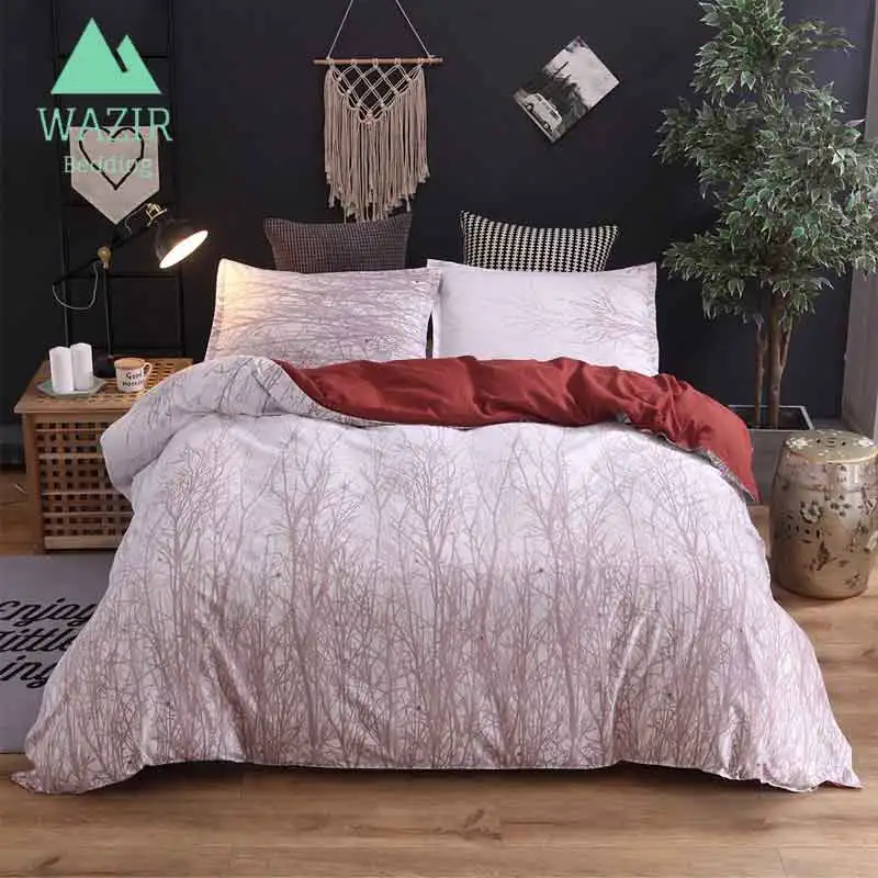 WAZIR الزهور و العشب أنماط الفراش مجموعة لحاف غطاء وسادة حالة نوم ثلاثة قطعة مجموعة