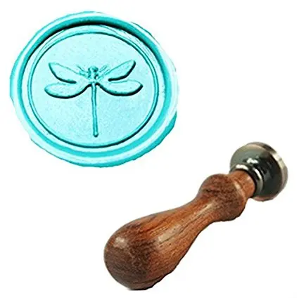  Vintage Cute Dragonfly Custom Picture Logo Wedding Invitation Wax Seal Sealing Stamp Rosewood Handl - 32757740678