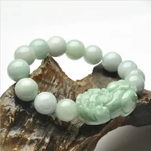 Китай ручная гравировка Jadeite pi xiu браслет из круглых бусин