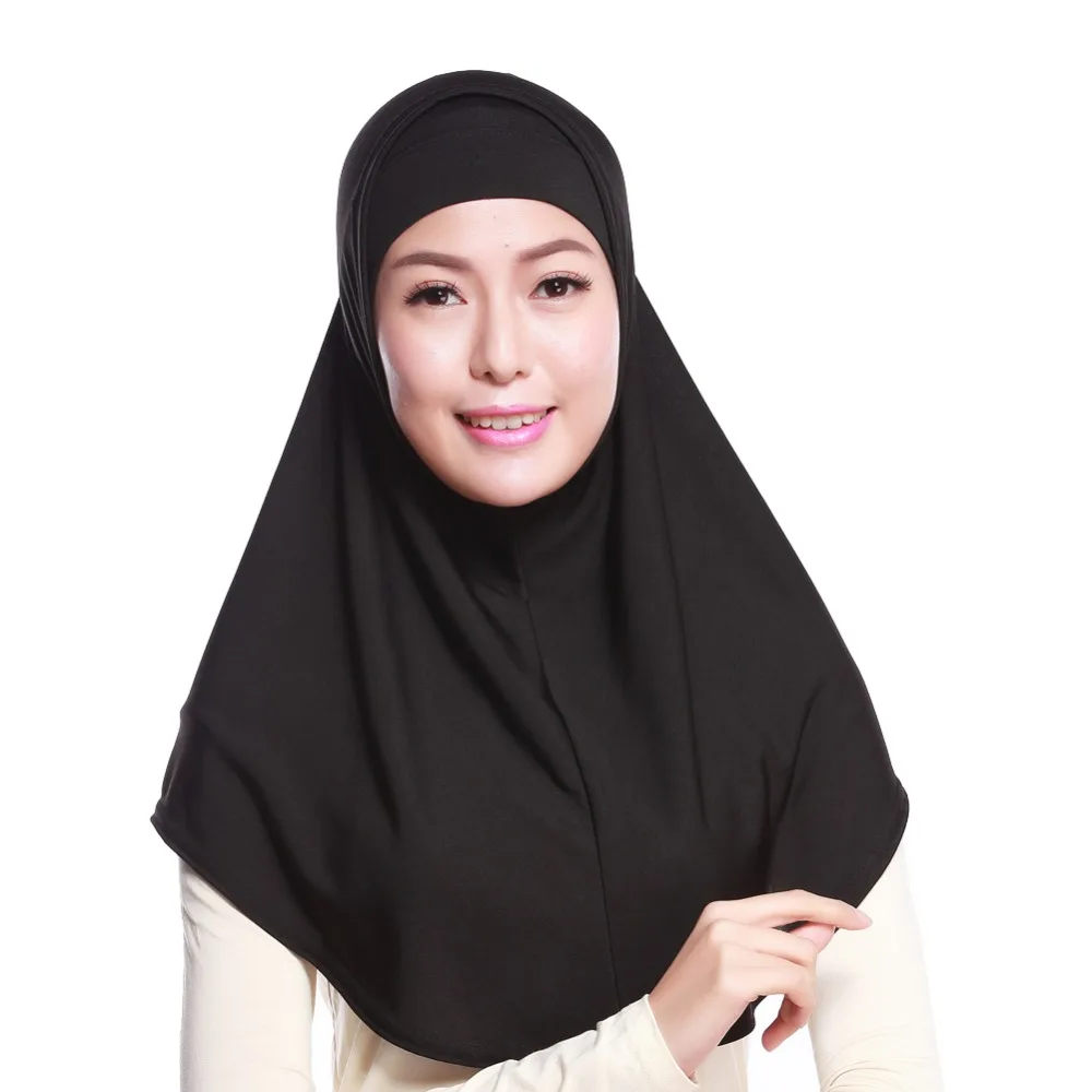 

Women Muslim Sacrf Solid 2 Pieces Set Outer Scarf and Inner Cap Hijabs Muslim Islamic Scarf Scarves Solid Hijab Caps
