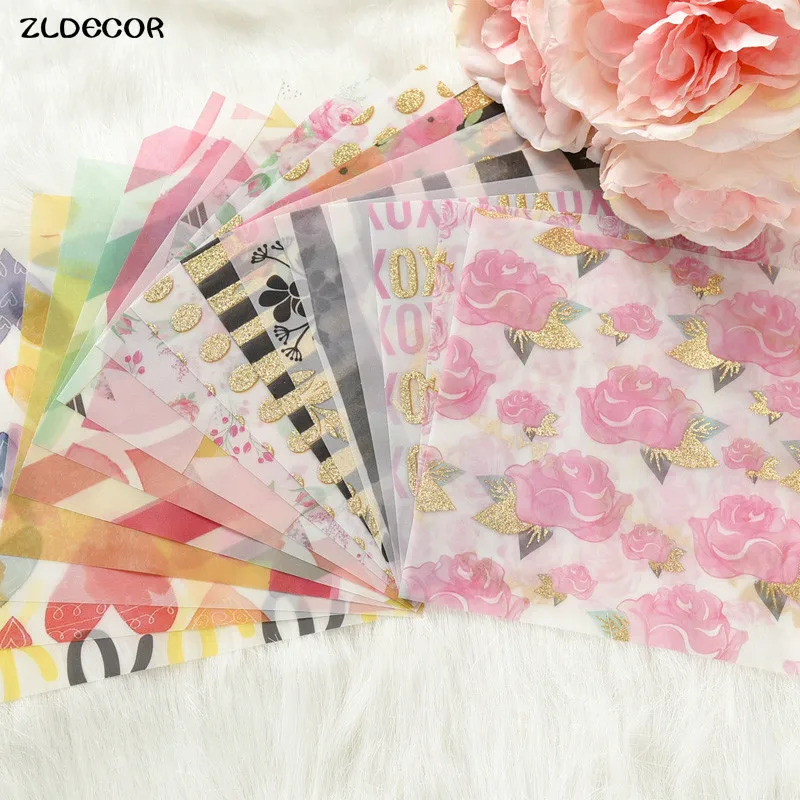 

Flowers Pattern Vellum Paper for Scrapbooking Happy Planner/Card Making/Journaling Project