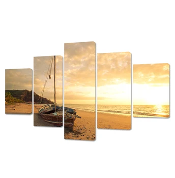 

5 Piece Cheap scenery Sunrise Pictures Art on Canvas Prints oil Painting wall pictures Vintage Home Decor for living room
