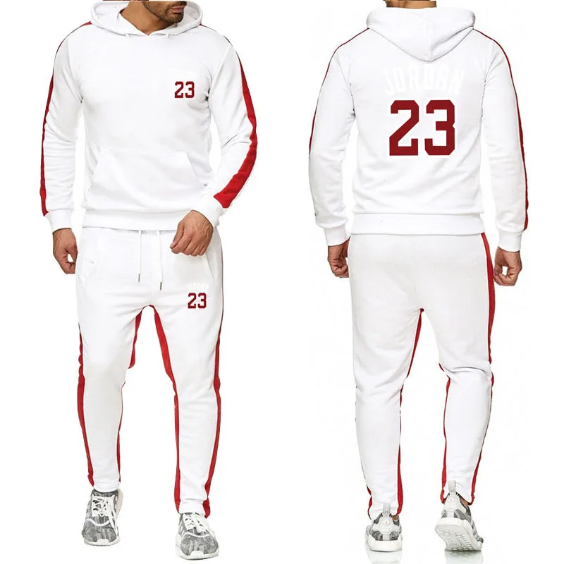 2019 New Brand 23 Tracksuit Men Thermal Underwear Men Sportswear Sets Fleece Thick Hoodie Men Sweat Suit