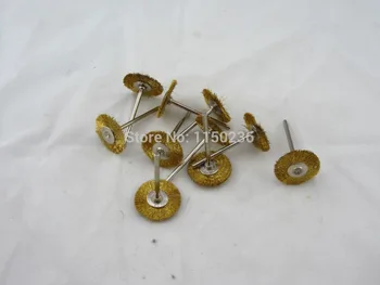 

free shipping!!! 50pcs/lot, mini brass wire brush,brass circular wire brush with handle, mini jewelry polishing cleaning brush