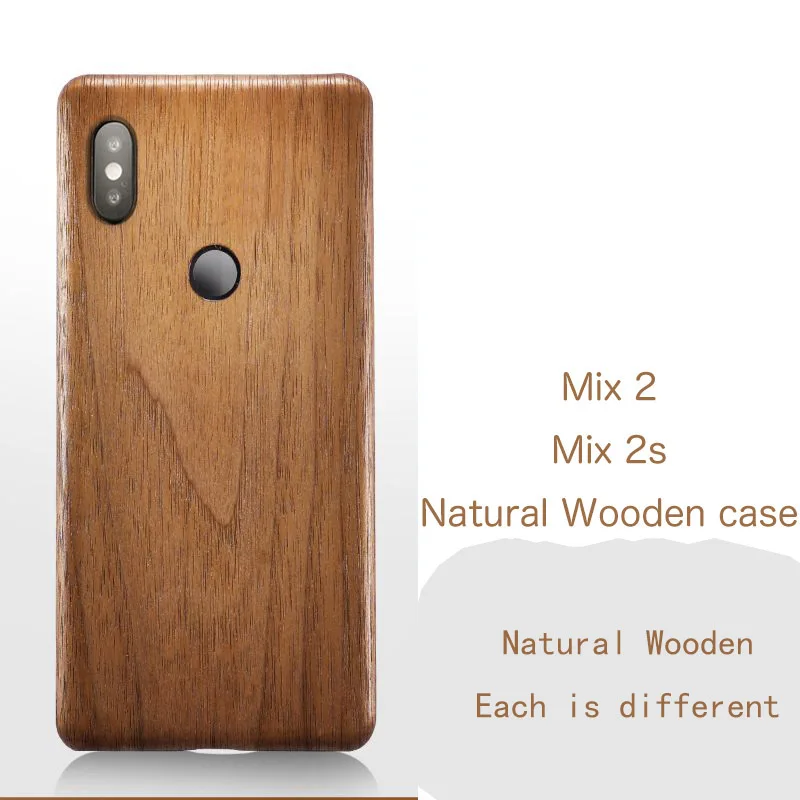 Натуральный Деревянный чехол для телефона Xiaomi Mi Mix 2S 2 из черного ледяного дерева