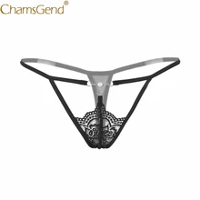 Chamsgend intimate sexy lingerie quente contas de renda g corda tanga cintura baixa linegrie sem costura breve calcinha 80110(China)