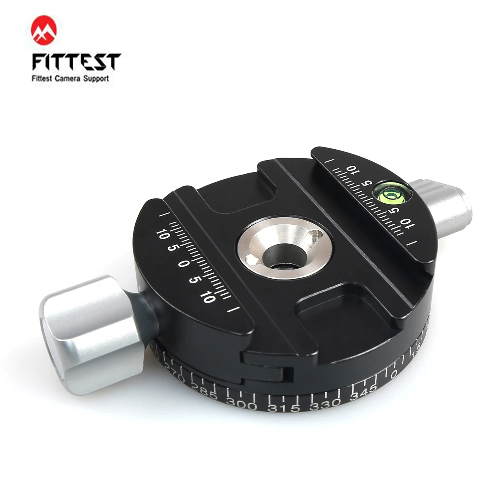 

FITTEST Panoramic Base Tripod Head Quick Release Plate Panning Clamp Rotator Mount Adapt Panoramic Shooting PANO Clamp DDH03N