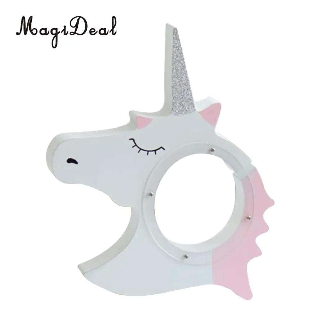Cute Unicorn Style Baby Child Christmas Gift Wooden Cartoon Coin Bank Money Boxes Piggy Bank For Kids Birthday Gift Decor