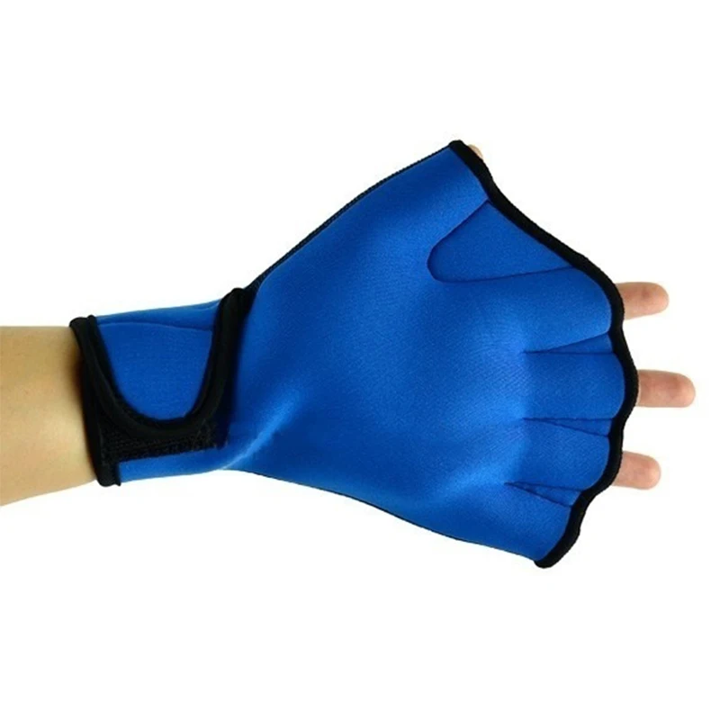1 pair New Blue Surfing Swimming bed Fingerless Gloves Swim Aid