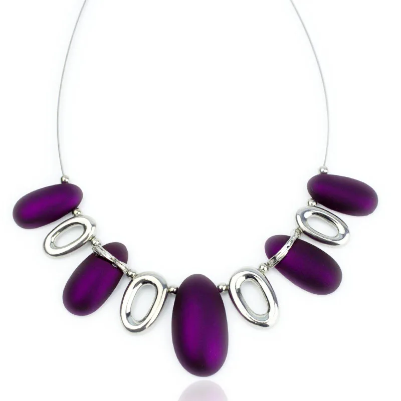 Purple Necklaces Alloy Enamel Necklaces Fashion Jewelry Wholesale A214