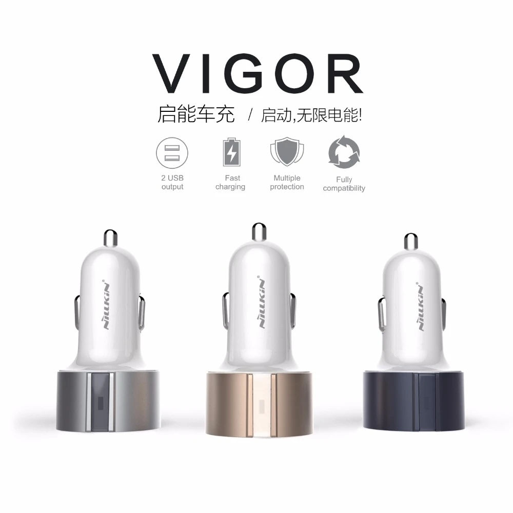Nillkin Vigor Adaptador de cargador de coche Original, Cargador rápido Universal con doble puerto USB, 5V, 3,4a, para iPhone 6, 6s, 7 Plus, Samsung Huawei|fast charger|charger universalcharger adapter - AliExpress