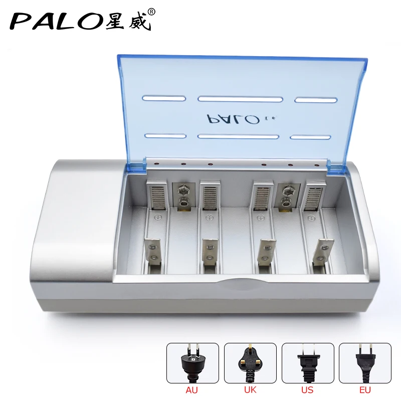 Acheter PALO Multi usage indicateur led chargeur de batterie pour NI MH NI CD AA AAA SC C D 9 V taille batterie 6F22 Chargeur