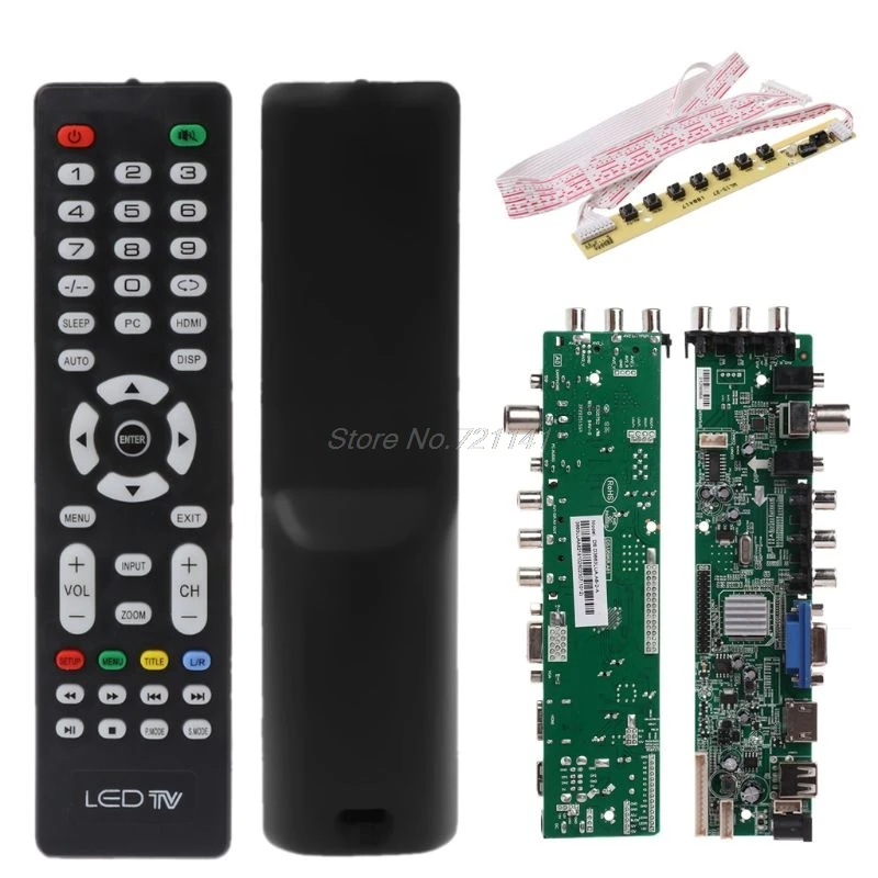 مجلس سائق الرقمية DVB-C DVB-T/T2 لوحة تحكم شاملة في التلفزيون الإل سي دي LED TV 7 زر التبديل البرونزية يربك حامل 3663 3463A