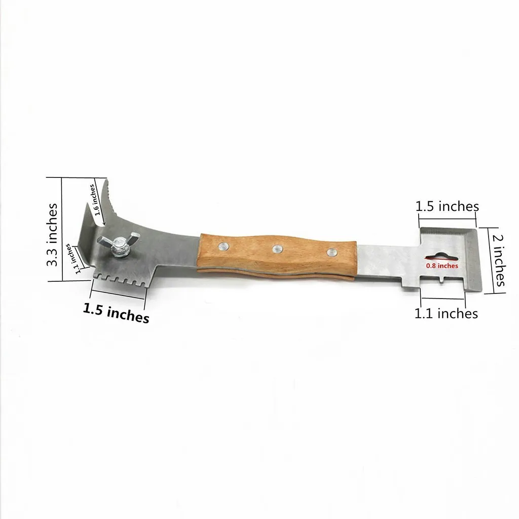 

Multifunctional Bee Scraper Beekeeping Tool Stainless Steel Cut Honey Wood 20*12*5cm 1Pc Multi-function cutting knife