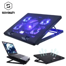 Охлаждающая подставка для ноутбука, алюминиевая охлаждающая подставка для ноутбука, вентилятор, охладитель, 2 порта, база, поддержка 5 вентиляторов, светодиодный вентилятор для 12, 15, 15,6, 17 дюймов