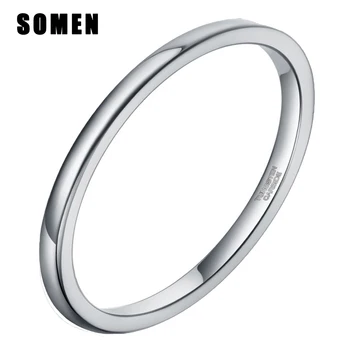 

Somen Ring Women 2mm Tungsten Ring Wedding Band Anti-Allergy Smooth Couple Wedding Ring Woman's Fashion Jewelry Anillos Mujer