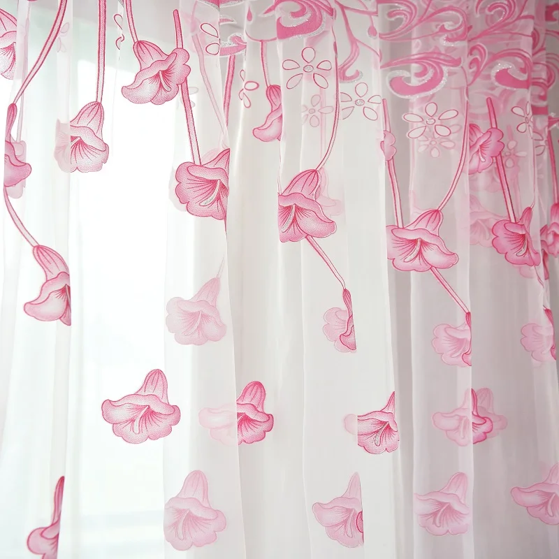 1pcs Decorative Window Curtains Small Flower Voile Tulle Morning Glory