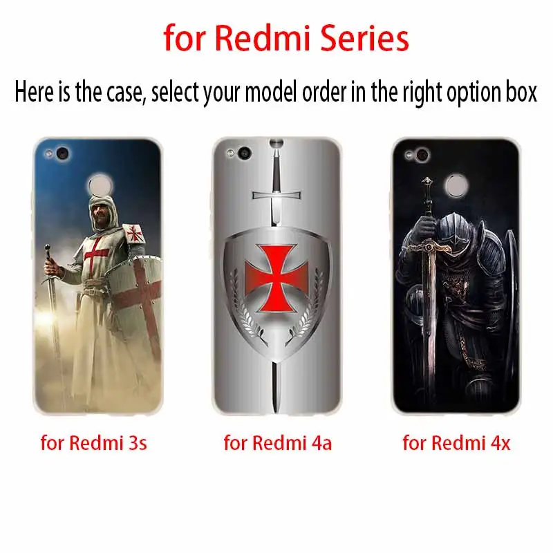 Модный мягкий ТПУ чехол средневекового рыцаря для Xiaomi Redmi 9a 8a 7a 6a 5a Note 9 8 7 6 5 Pro 8t