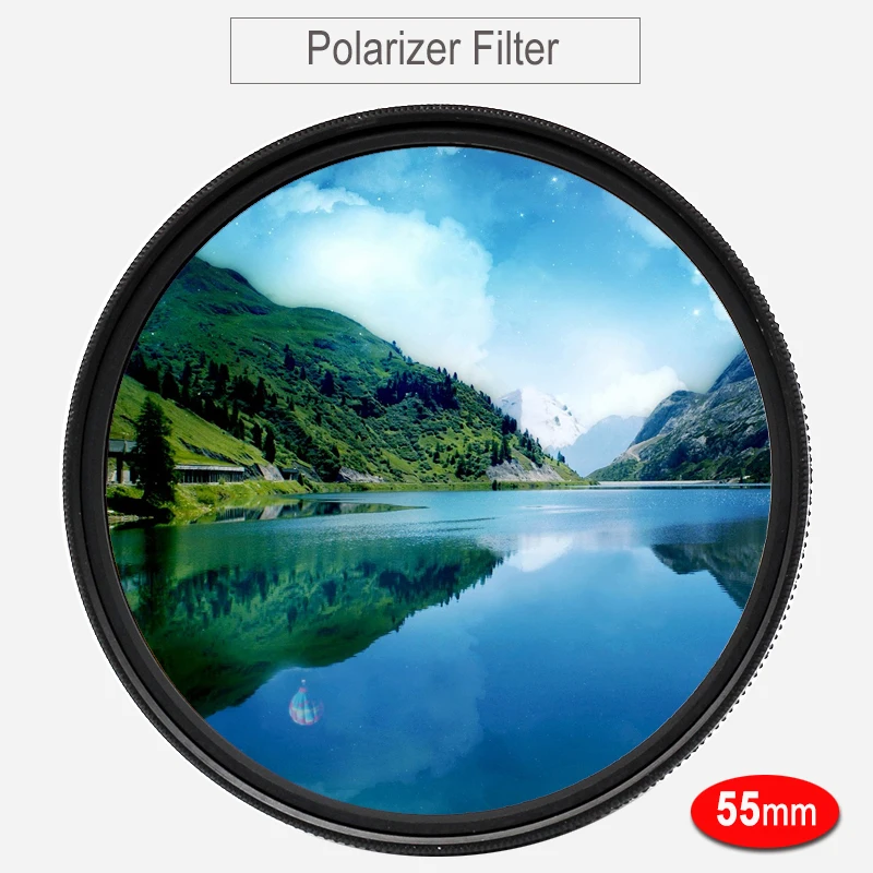 CPL фильтр 55 мм круговой поляризатор поляризационный фильтр для Nikon D5600 D3500 D3500 D3400 w/AF-P DX 18-55mm объектив