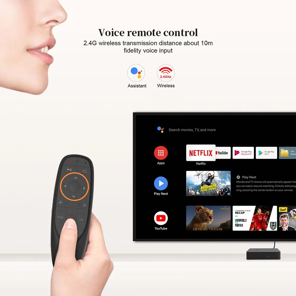 Beelink GTmini - A Smart TV Box 2.4G Voice Remote Support Netflix 4K / Amlogic S905X2 / 2.4G + 5.8G WiFi / 1000Mbps / USB3.0 / BT4.0 / VP9 / H.265 / Supports HDR10