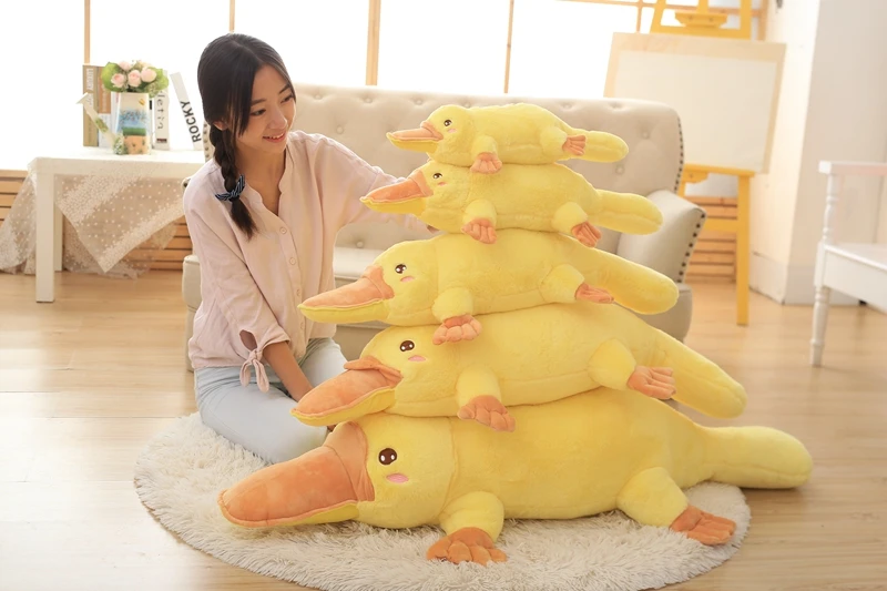 Dorimytrader Cute Cartoon Duck Plush Toy Giant Stuffed Animal Yellow Ducks Doll Pillow for Children Friend Gift Deco 100cm 120cm DY50513  (11)