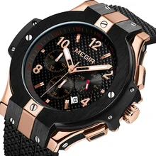 MEGIR Brand Men Watch Quartz Watch Gold Rubber Band 3ATM Water Resistant Chronograph Mens Quartz Wrist Watch MEGIR Brand Men Watch Quartz Watch Gold Rubber Band 3ATM Water Resistant Chronograph Mens Quartz Wrist Watch