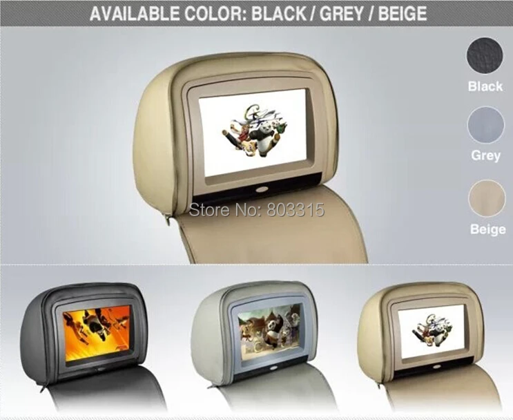 Discount Free shipping 2x9 inch car headrest dvd player with touch screen+digital screen+ zipper+IR wirelss headphone game+IR+USB+SD+FM 5