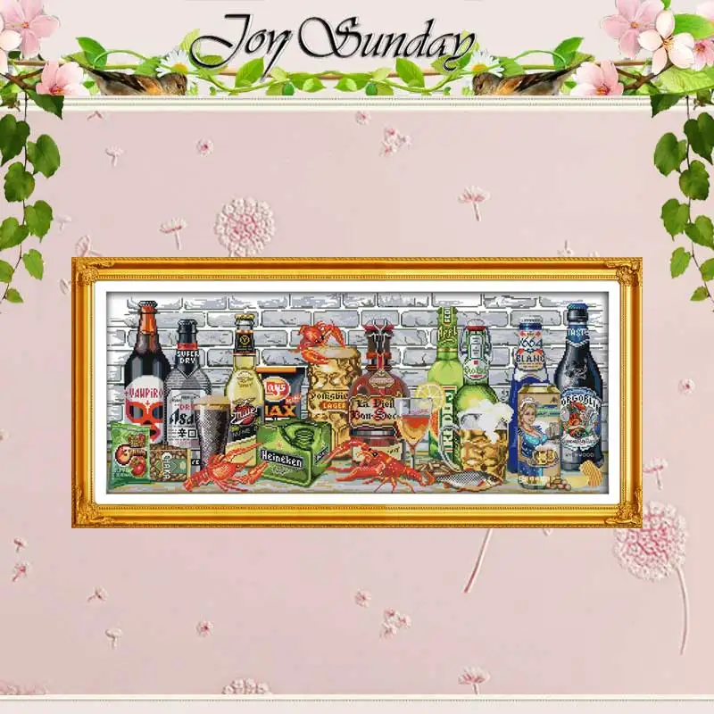 Online Wine home decor painting counted Cross Stitch 11CT 14CT Cross Stitch Set Wholesale DIY Cross stitch Kit Embroidery Needlework