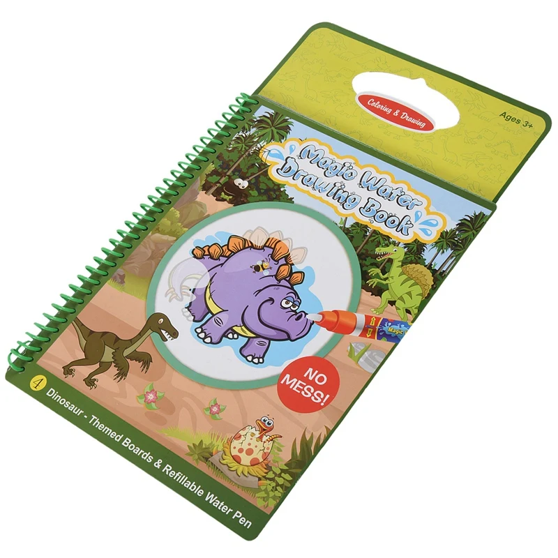 

Water Drawing Doodle Card Book, Water Paint with Water, Dinosaurs Water Doodle Pad,Educational Toy for Kids, Magic Pen Include