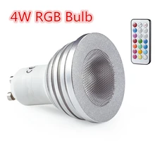 3 Вт 4 Вт RGB Светодиодный прожектор GU10 E27 светодиодный Глобус лампы 16 цветов Изменение 110-245 В вечерние украшения для дома с ИК-пультом дистанционного управления