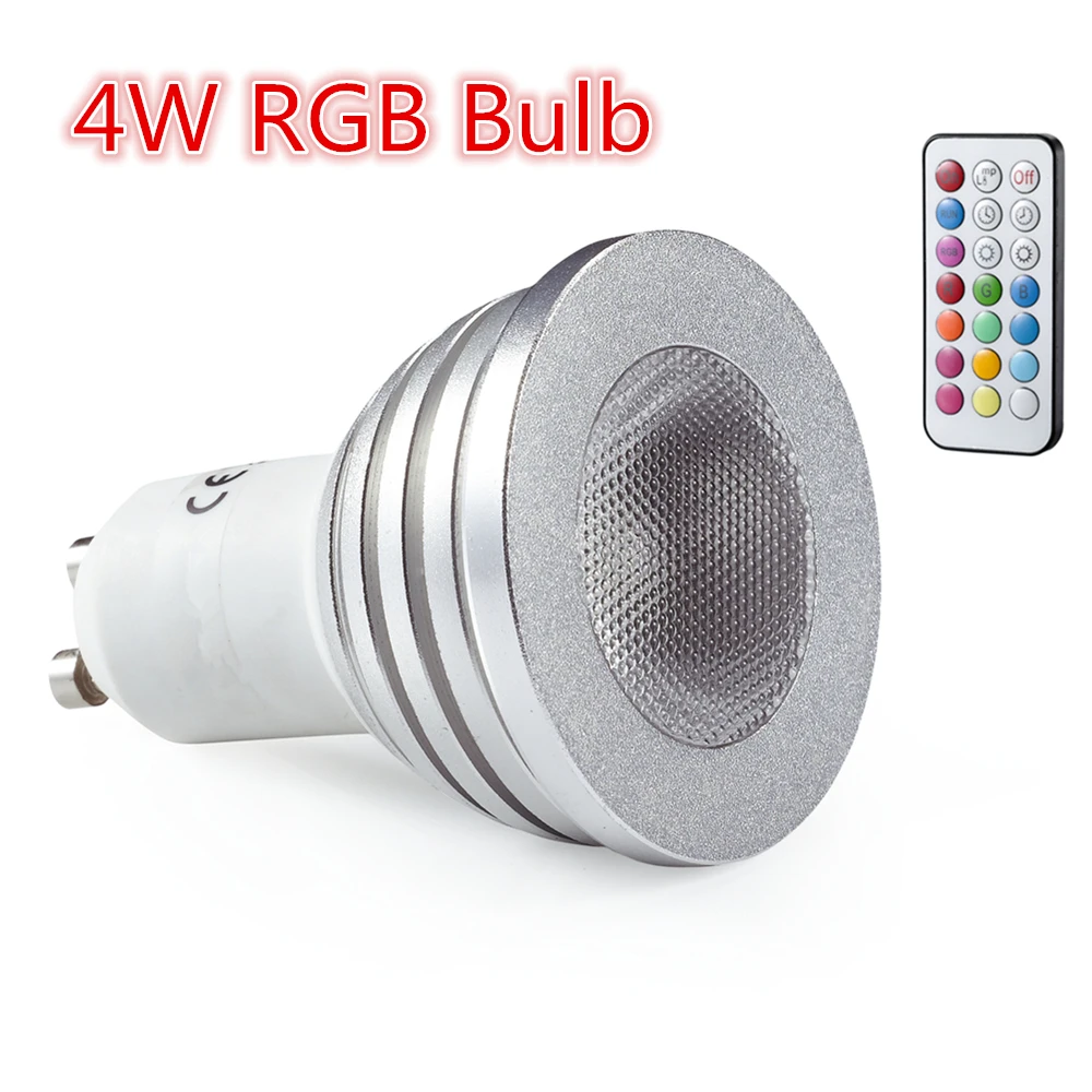 3W 4W RGB LED прожектор GU10 E27 Глобус лампы 16 цветов изменить 110 245v вечерние украшения