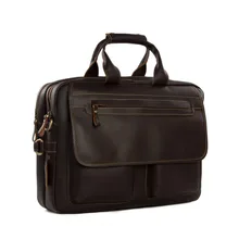 ROCKCOW 100% Real First Layer Cowhide Leather Men Briefcase Vintage Messenger Bag Travel Bag Portfolio Laptop Bag 8951