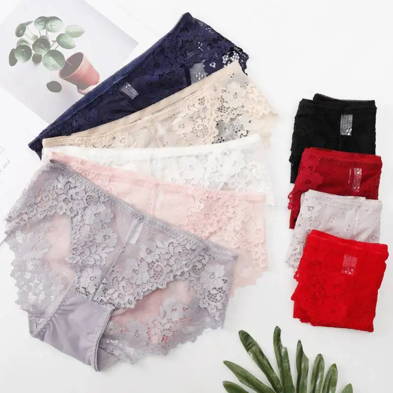 Sexy Lace Panties WJ Women Low Waist Cute Fashion Cozy Lingerie Tempting Pretty Briefs High Quality Cotton Women Underwear