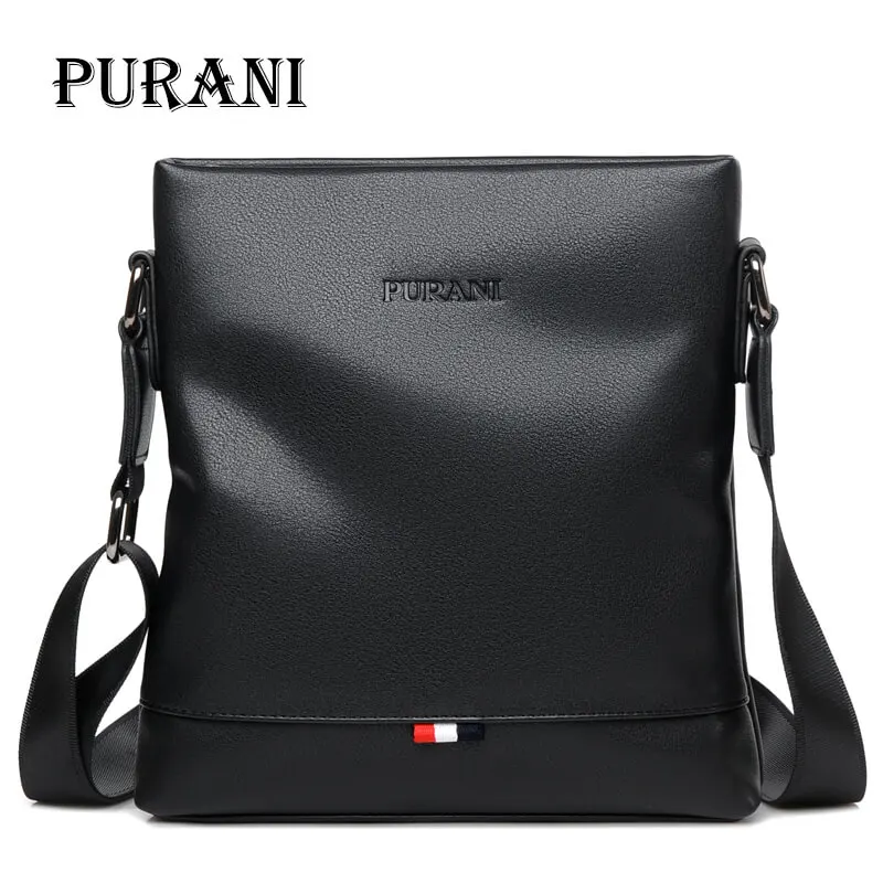 

PURANI Casual Black Messenger Bag Men Leather Handbags Crossbody Bags for Men Small Shoulder Bag Man Sling Bags Mens Satchels