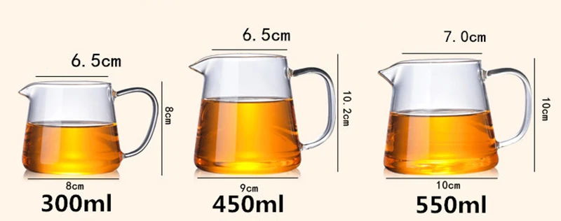 Жаростойкий прозрачный стеклянный чайный горшок, ярмарка, чашка ча хай, чайные чашки кунг-фу ручной работы, чайные чашки gongdao, чайная посуда с ручкой