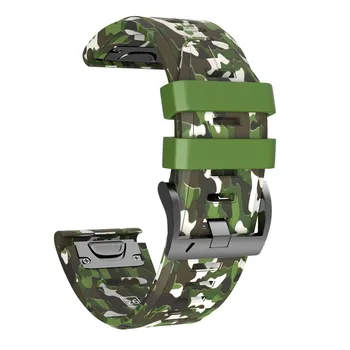 

Silicone Camouflage Smart Watch Band Suit For Garmin Fenix 5X/5X Plus Fenix 3/HR Black Metal Buckle 220mm Length Accessories