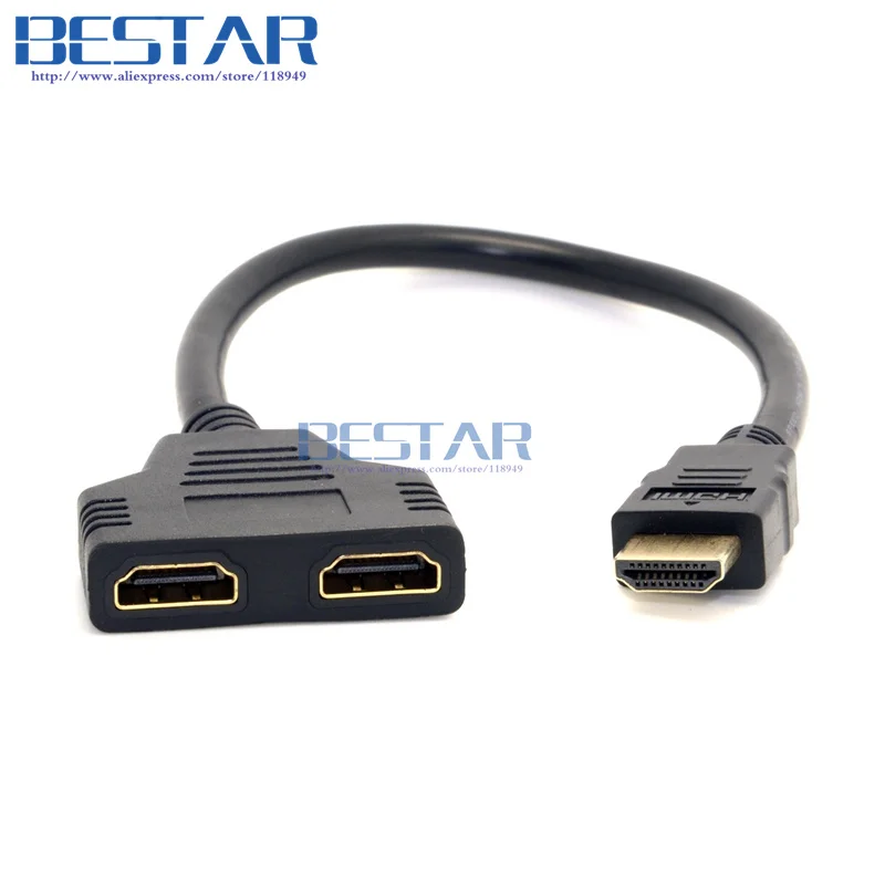 разветвитель atcom hdmi - 2xhdmi. переходник hdmi - 2hdmi (1 папа - 2 мамки). ). Hdmi на 2 выхода. разветвитель сплиттер hdmi на 3 порта 4k.