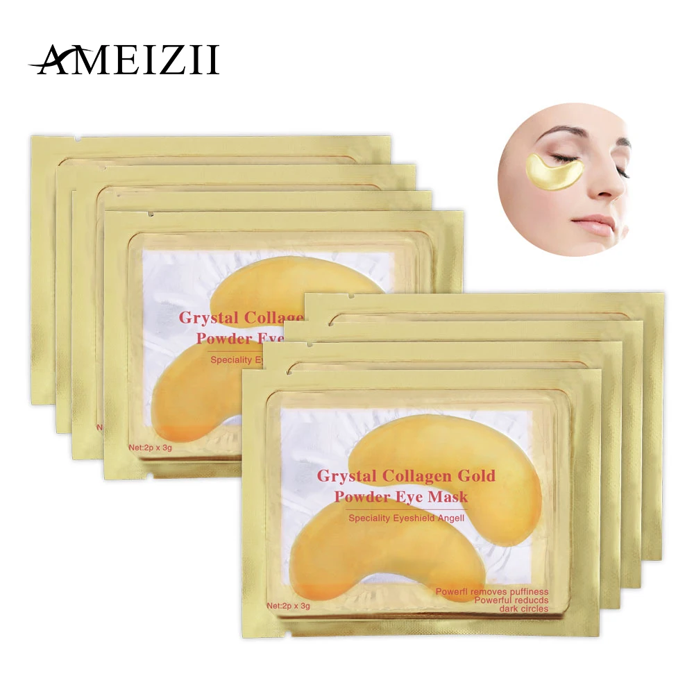 

AMEIZII Anti-Aging Gold Crystal Collagen Eye Mask Eye Patches For Face Care Dark Circles Remove Gel Mask for the Eyes Ageless