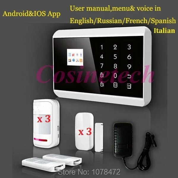 APP Security KR-8218G secrui  KERUI  alarm system with user manual in EN/FR/Russian/Spanish/IT,home GSM PSTN Alarm System