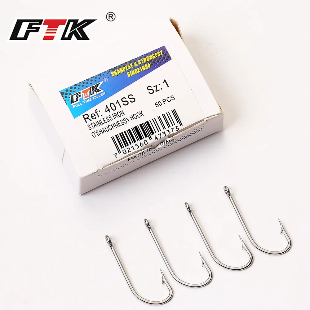 FTK 401SS oshauchess крючки из нержавеющей стали 6/0 # 1/0 с 25 шт. 1 8 50 для джиггинга ловли карпа