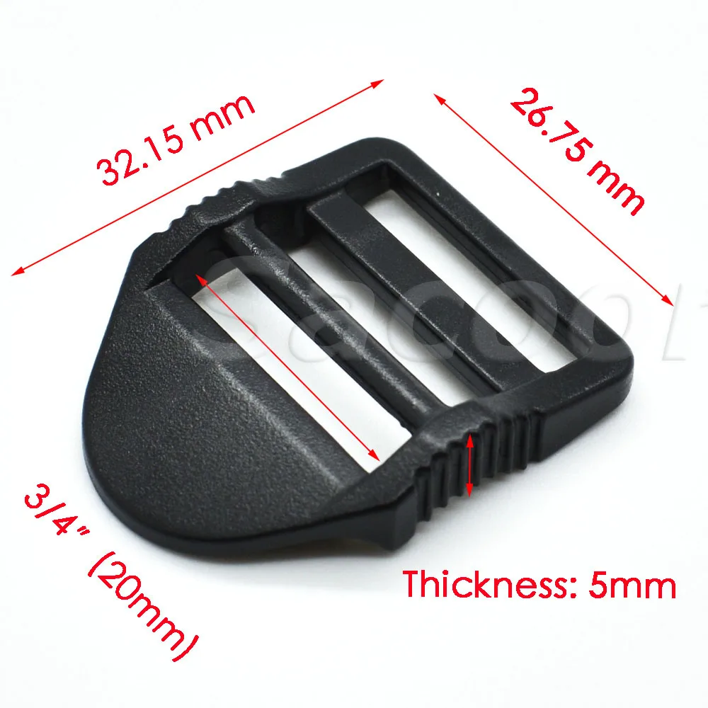 1pcs/pack Ladder Lock Slider Plastic Buckles Backpack Straps Webbin 20mm 26mm 31mm 38mm Black