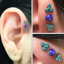 3 шт./компл. Новое поступление нержавеющая сталь опал Циркон, бижутерия для пирсинга, козелка раковины daith хрящевой пирсинг для уха спирали для пирсинга