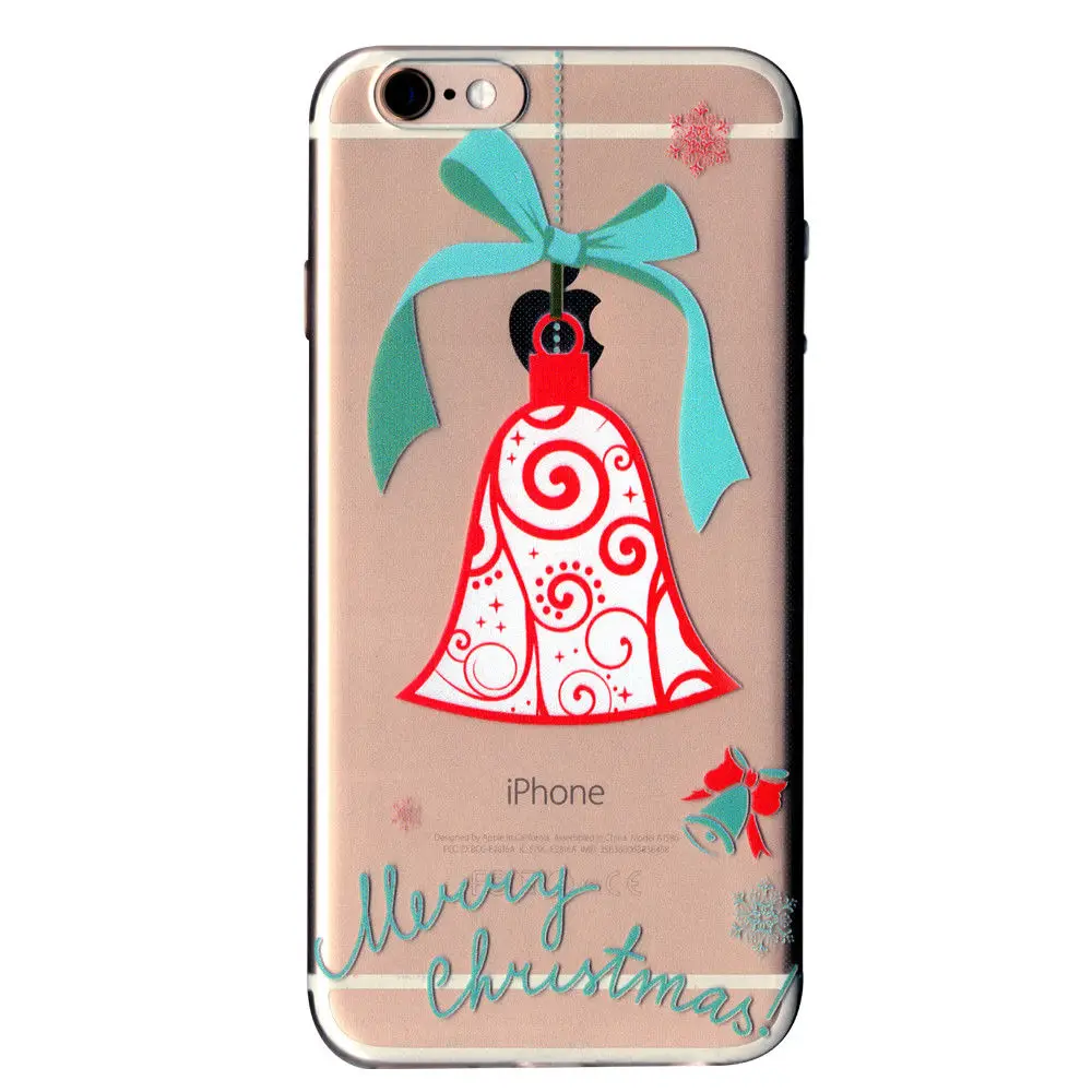 Christmas Festive Santa Reindeer Patterned Clear Soft TPU Case For iPhone 7 8 XR XS Max Phone Cover Coque For iPhone 6 SE 7 Plus (1)