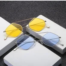 Оправа для очков, женские солнцезащитные очки,, Ретро стиль, пластик, металл, полигон, оправа, океан, кусок, Gafas De Sol Mujer, солнцезащитные очки для мужчин